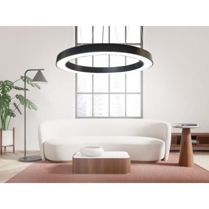 LED Luster na lanku LED/60W/230V 4000K pr. 120 cm čierna
