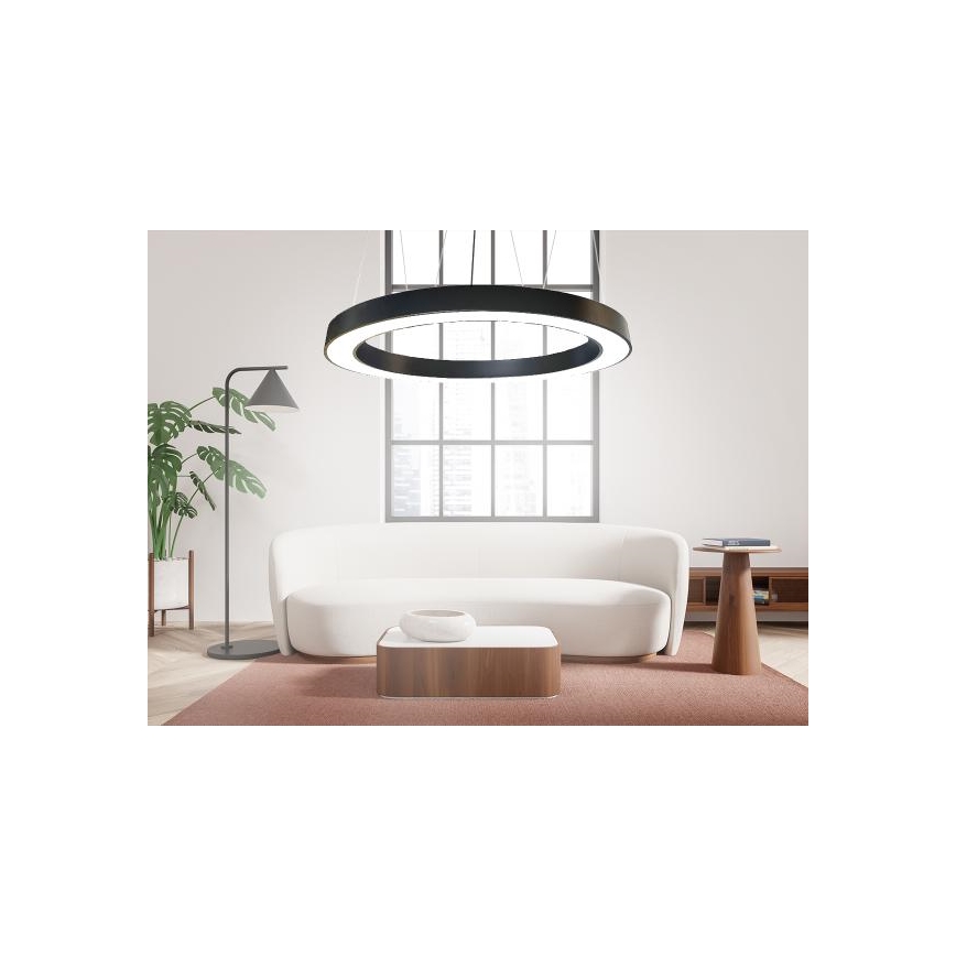 LED Luster na lanku LED/60W/230V 4000K pr. 120 cm čierna