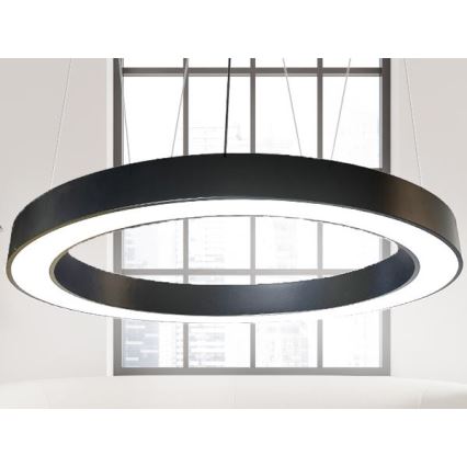 LED Luster na lanku LED/60W/230V 4000K pr. 120 cm čierna