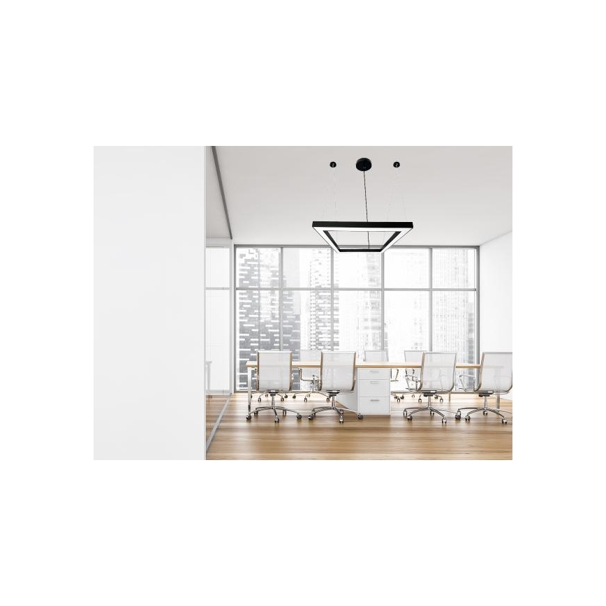 LED Luster na lanku LED/70W/230V 4000K 100x100 cm čierna