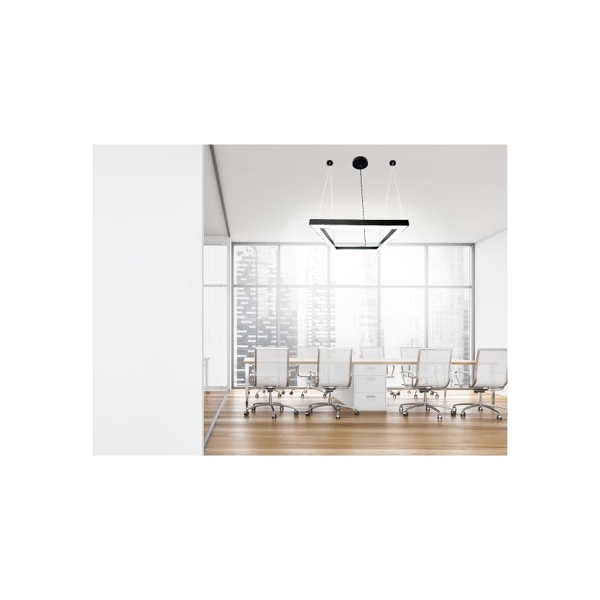 LED Luster na lanku LED/70W/230V 4000K 100x100 cm čierna