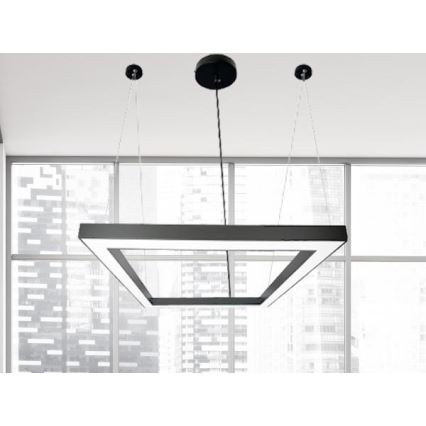 LED Luster na lanku LED/70W/230V 4000K 100x100 cm čierna
