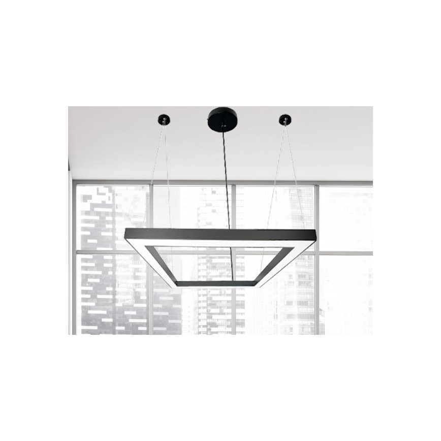 LED Luster na lanku LED/70W/230V 4000K 100x100 cm čierna