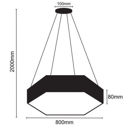 LED Luster na lanku LED/70W/230V 4000K pr. 80 cm