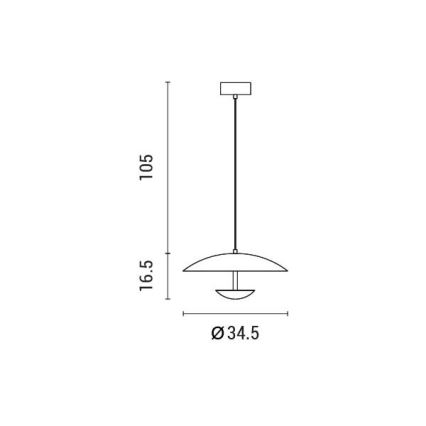 LED Luster na lanku LED/7W/230V 3000K pr. 34,5 cm