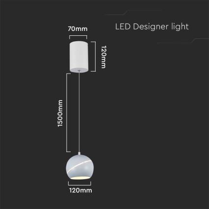 LED Luster na lanku LED/8,5W/230V 3000K biela