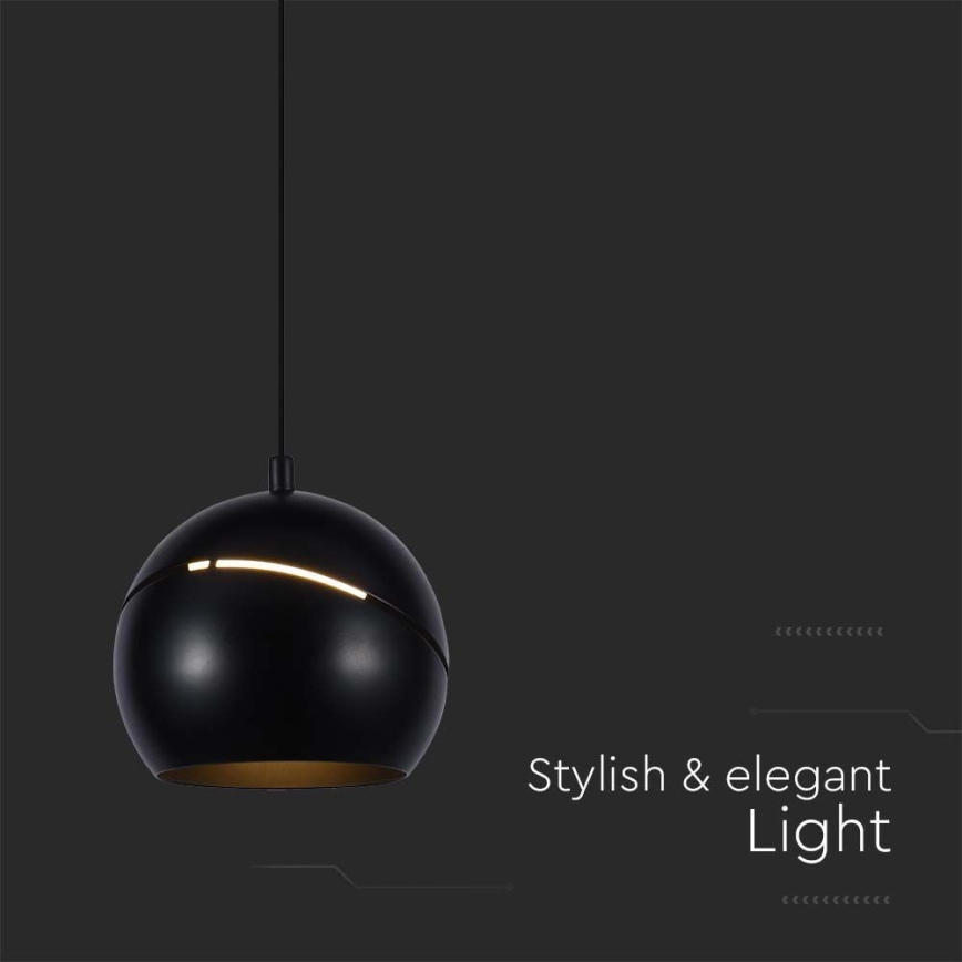 LED Luster na lanku LED/8,5W/230V 3000K čierna