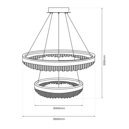 LED Luster na lanku LED/85W/230V pr. 60 cm zlatá