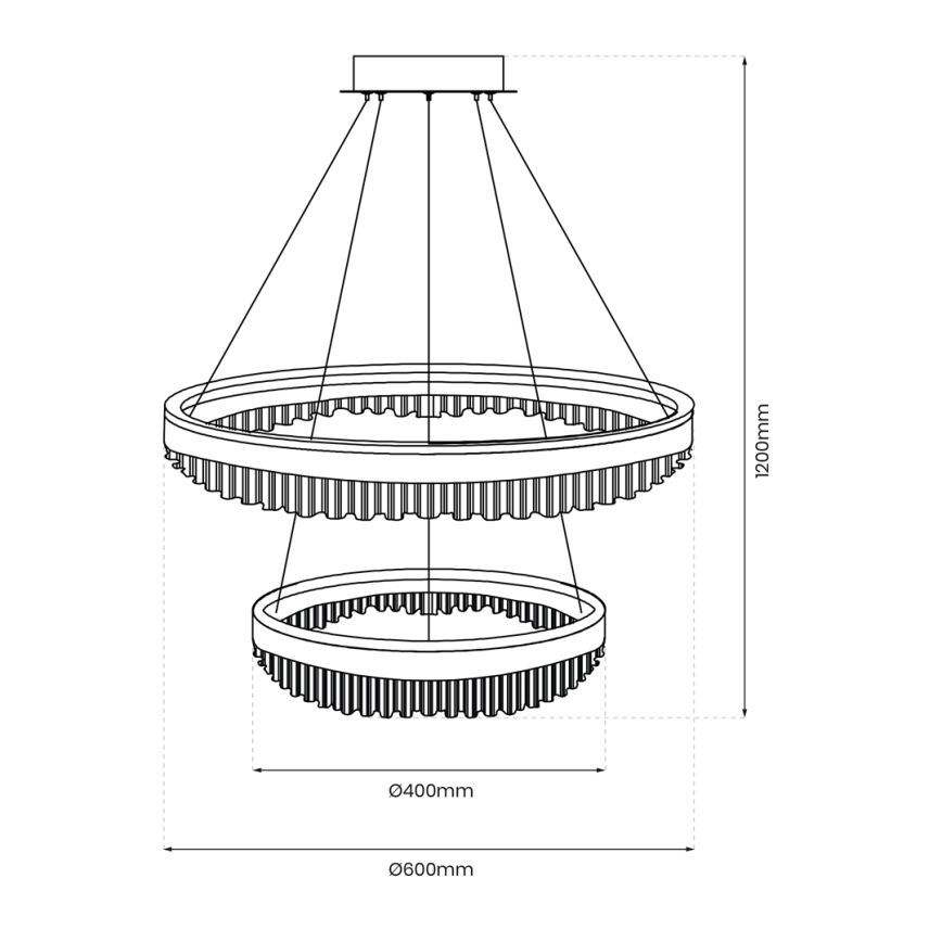 LED Luster na lanku LED/85W/230V pr. 60 cm zlatá