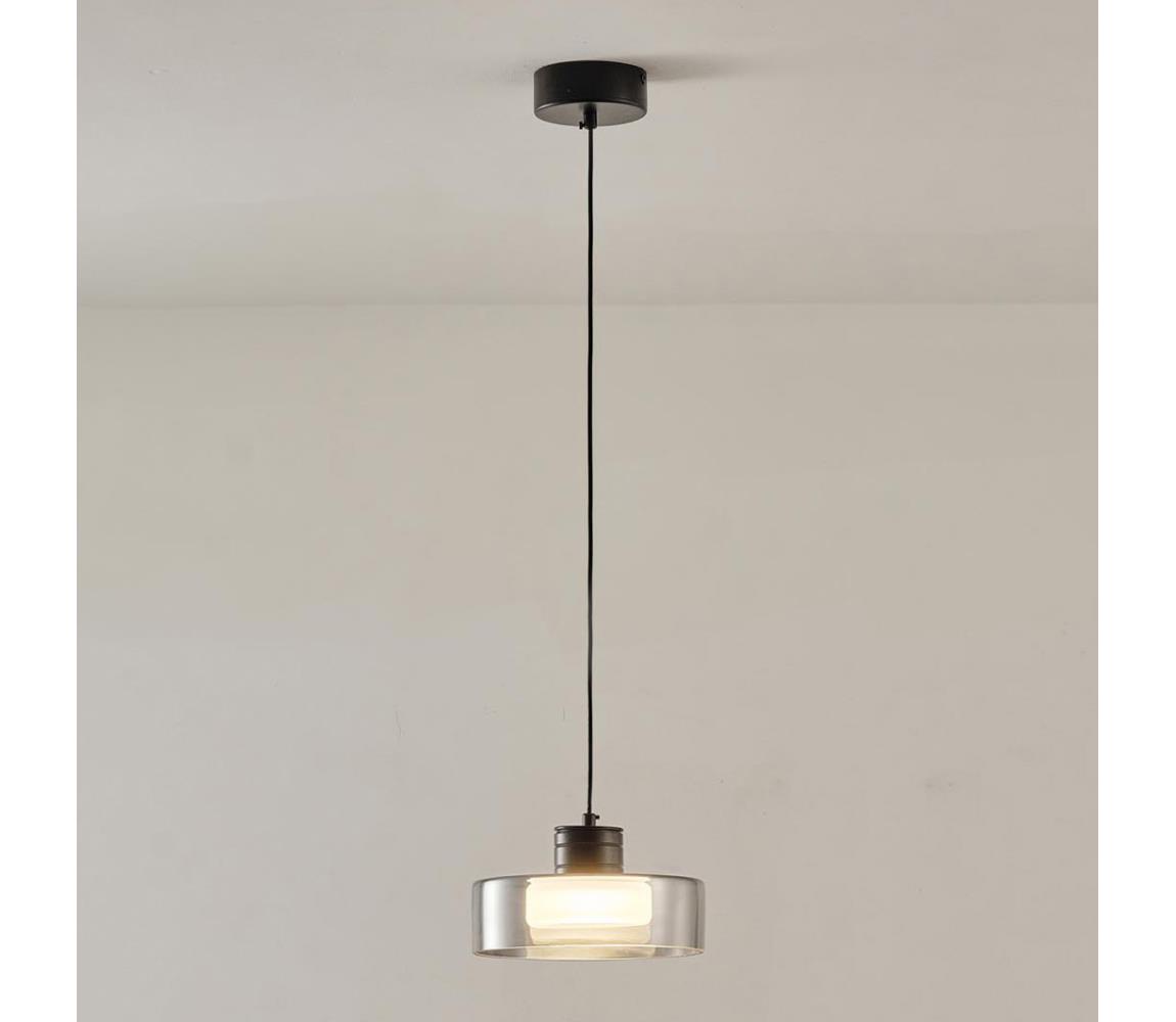 Eurolamp LED Luster na lanku LED/8W/230V 3000K čierna/dymová