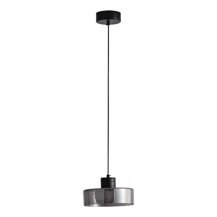LED Luster na lanku LED/8W/230V 3000K čierna/dymová pr. 20 cm