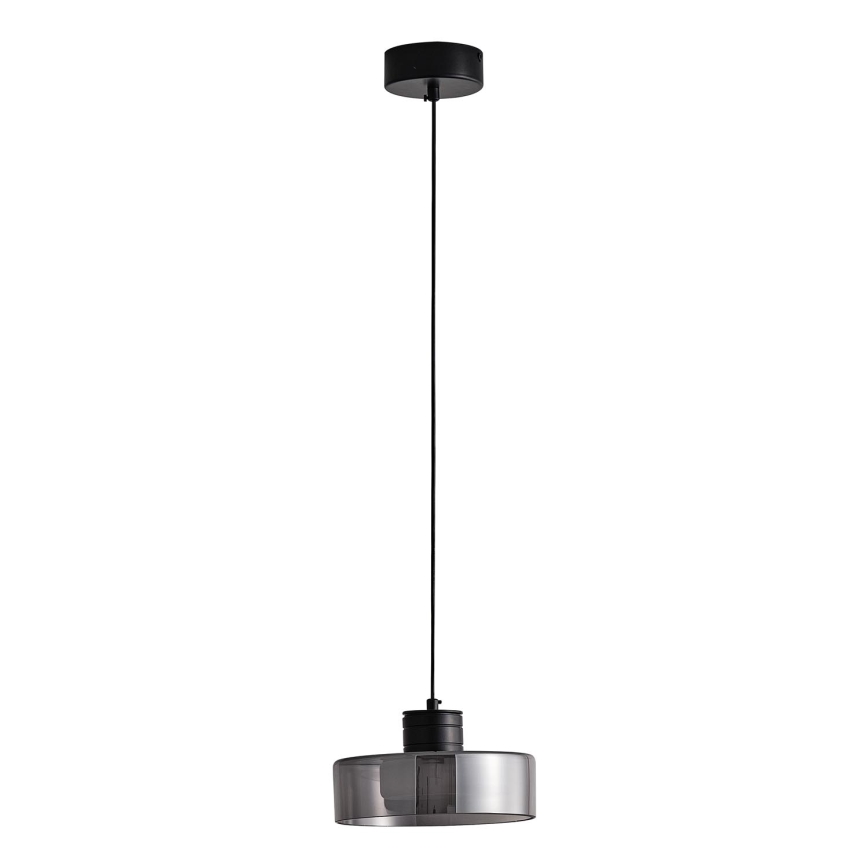 LED Luster na lanku LED/8W/230V 3000K čierna/dymová pr. 20 cm