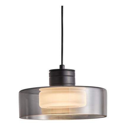 LED Luster na lanku LED/8W/230V 3000K čierna/dymová pr. 20 cm