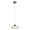 LED Luster na lanku LED/8W/230V 3000K zlatá/číra pr. 20 cm