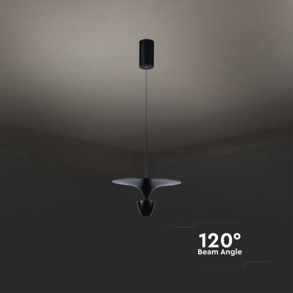 LED Luster na lanku LED/9W/230V 3000K čierna