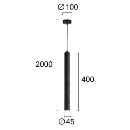 LED luster na lanku LEONARD LED/7W/230V čierny