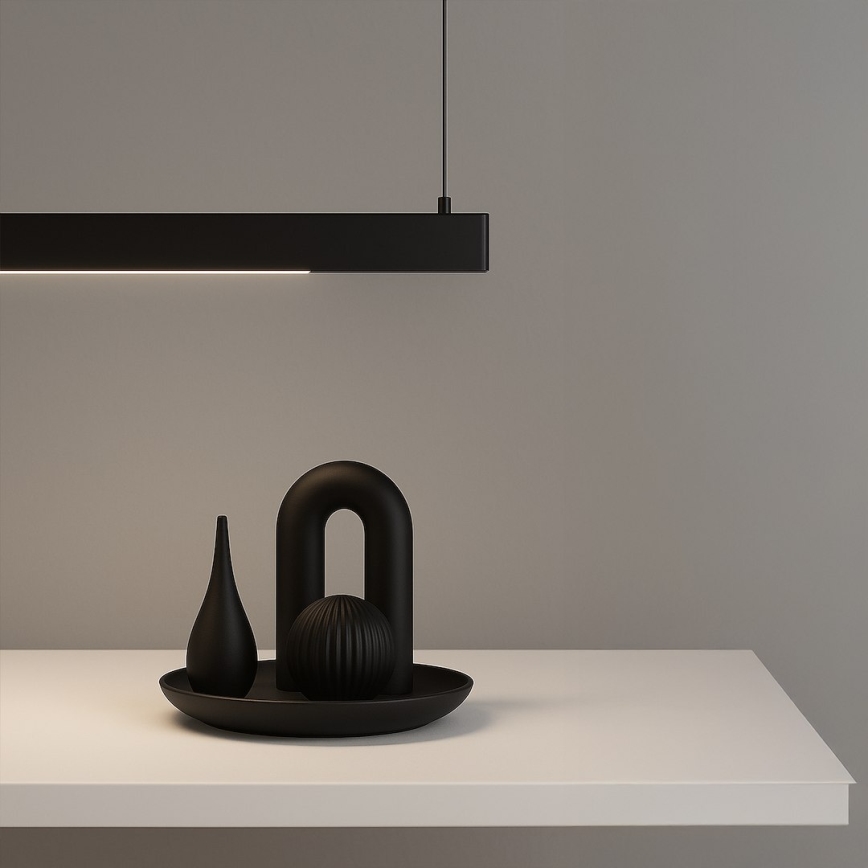 LED luster na lanku LINEA LED/36W/230V 3000/4000/5700K CRI 90 čierna