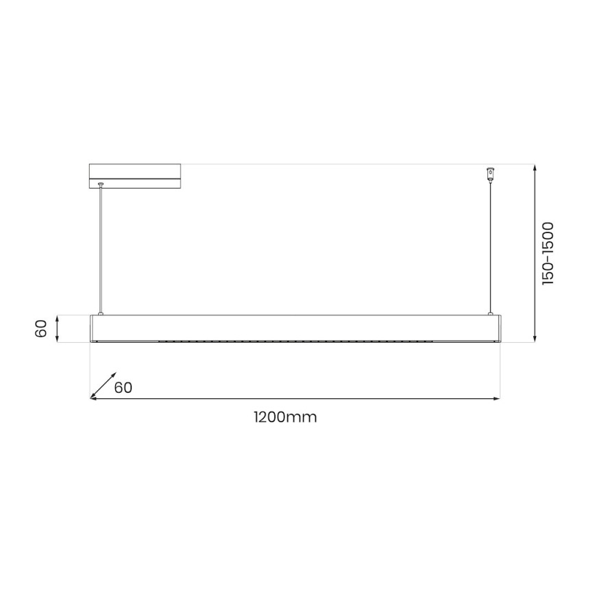LED luster na lanku LINEA LED/36W/230V 3000/4000/5700K CRI 90 zlatý