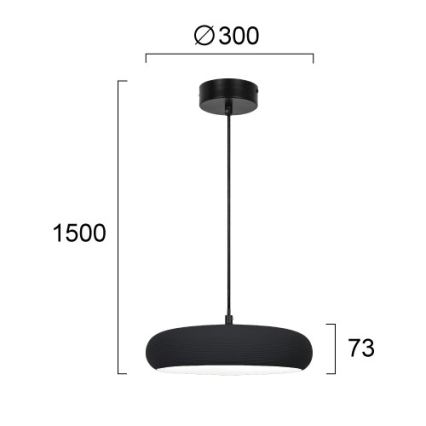 LED luster na lanku LOGAN LED/11W/230V čierny