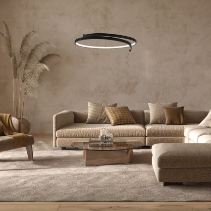 LED Luster na lanku LORENZO LED/35W/230V čierna