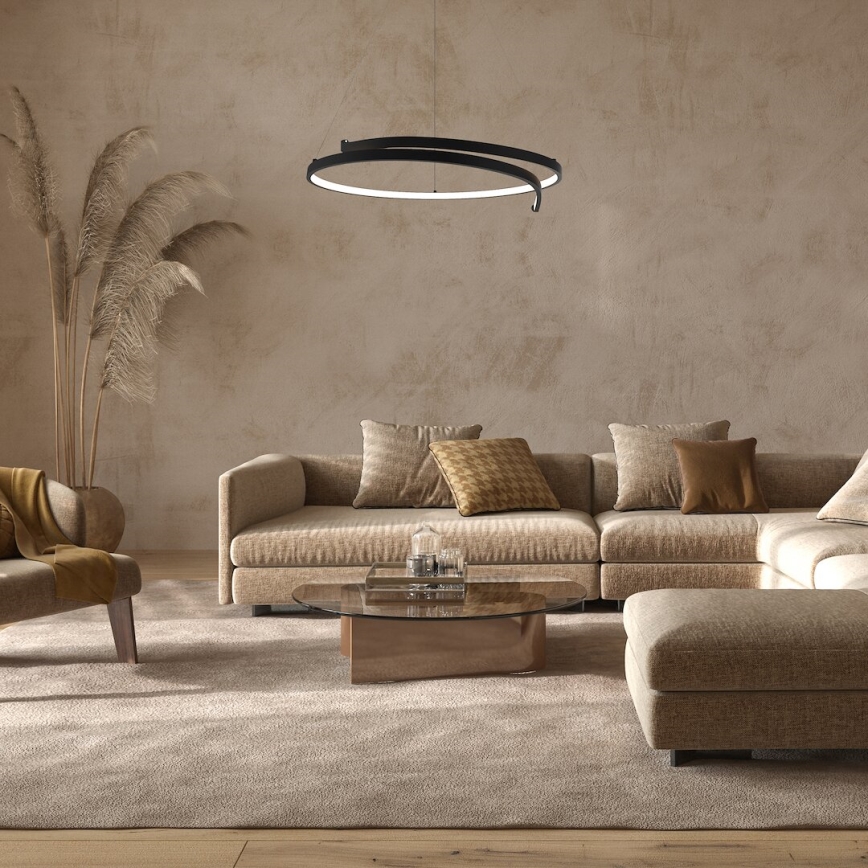 LED Luster na lanku LORENZO LED/35W/230V čierna