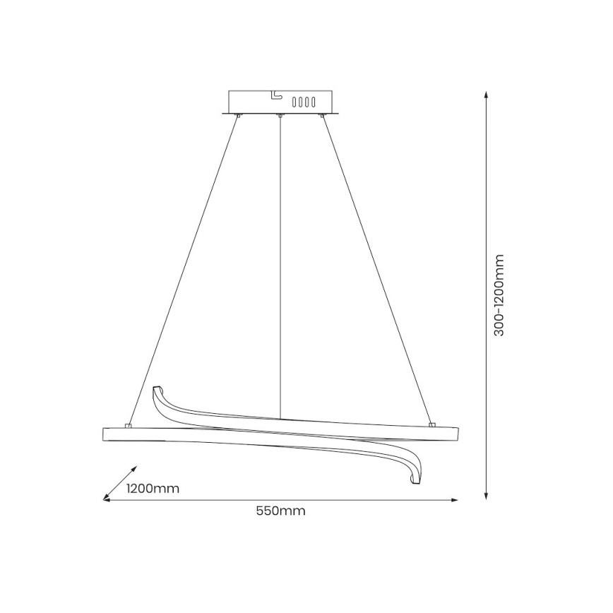 LED Luster na lanku LORENZO LED/35W/230V čierna