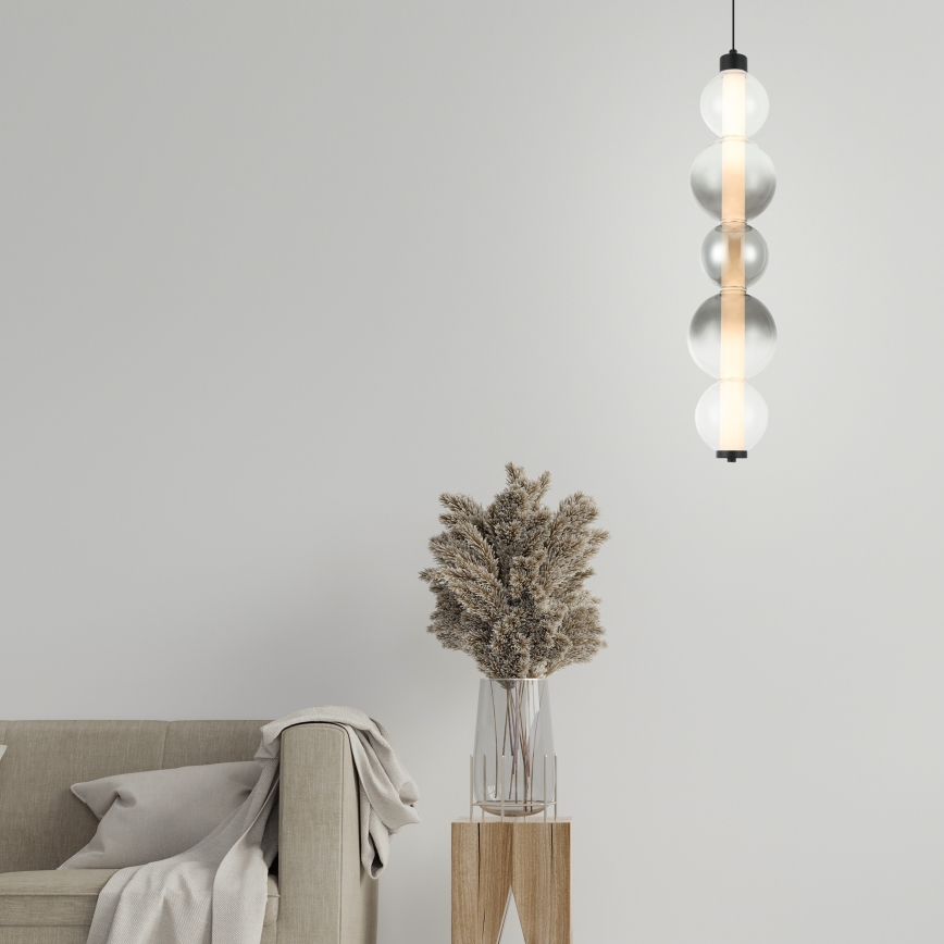 LED luster na lanku LUMMI LED/19W/230V čierna/dymová