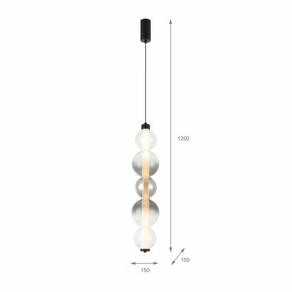LED luster na lanku LUMMI LED/19W/230V čierna/dymová