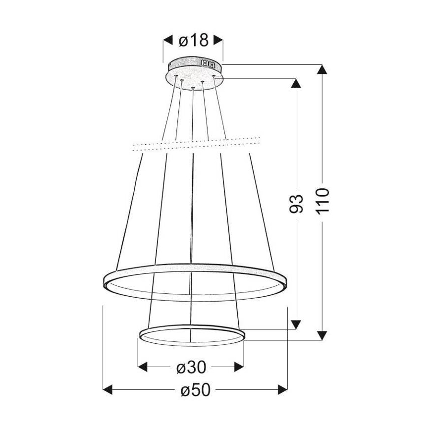 LED Luster na lanku LUNE LED/40W/230V