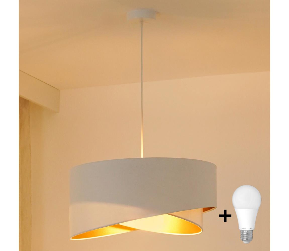 Brilagi LED Luster na lanku LYRA 1xE27/15W/230V biela/zlatá