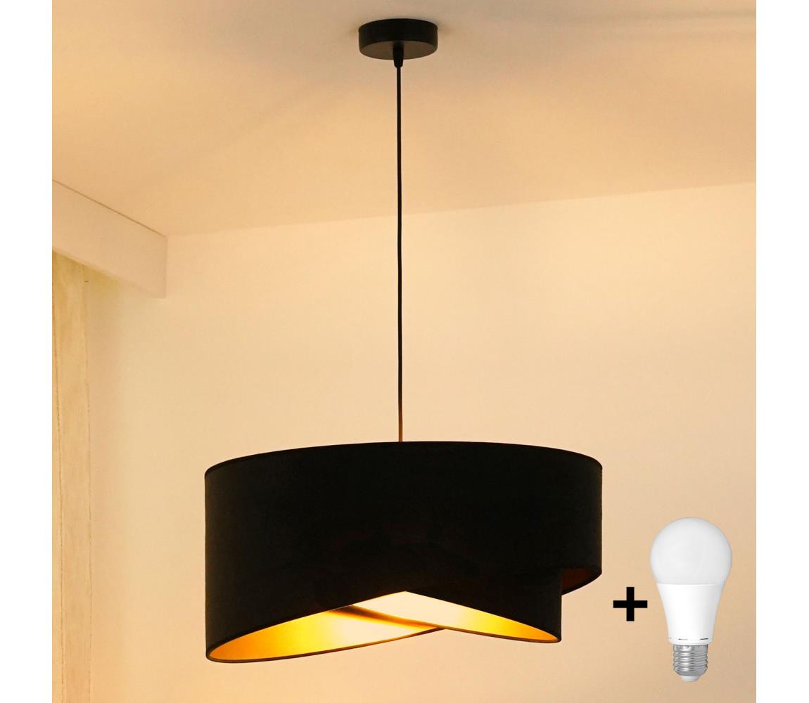 Brilagi LED Luster na lanku LYRA 1xE27/15W/230V čierna/zlatá