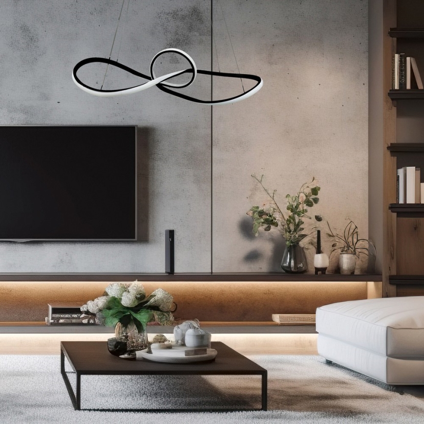 LED Luster na lanku MARCO LED/42W/230V čierna