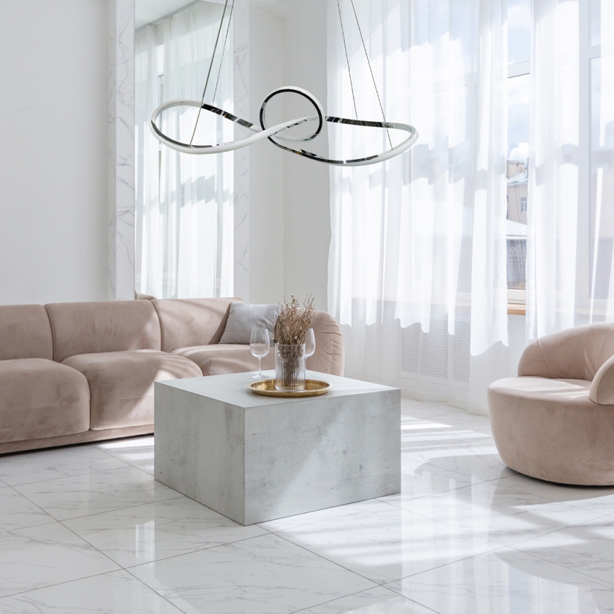 LED Luster na lanku MARCO LED/42W/230V lesklý chróm