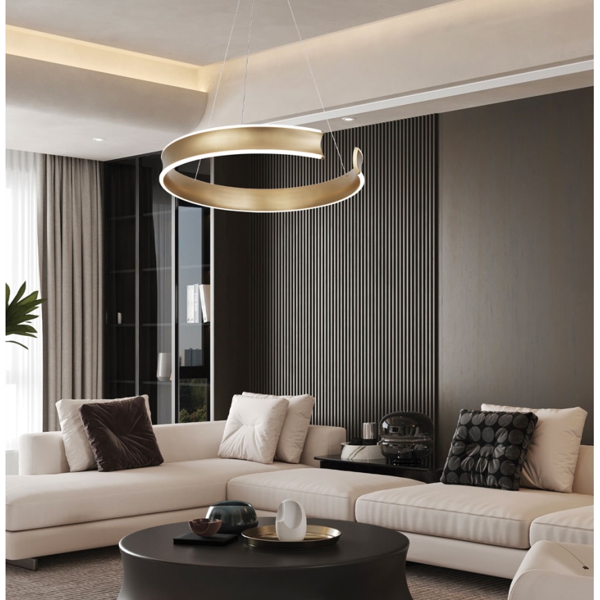 LED luster na lanku MARLEN LED/36W/230V zlatý
