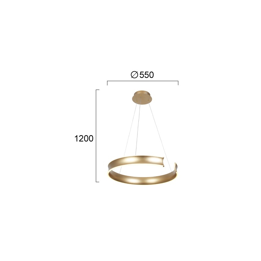 LED luster na lanku MARLEN LED/36W/230V zlatý
