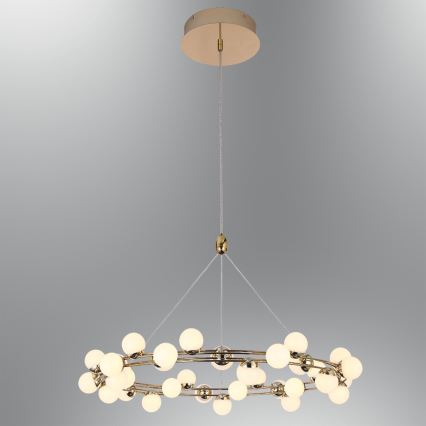 LED luster na lanku MARS LED/50W/230V 3000K zlatý