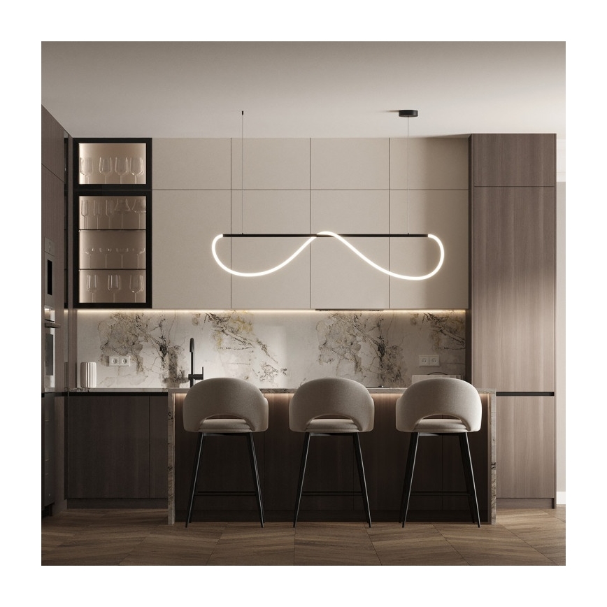 LED luster na lanku MELECA LED/36W/230V 3000/4000/6000K 160 cm čierna