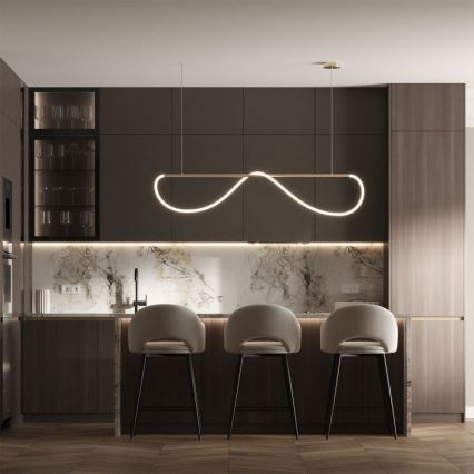 LED Luster na lanku MELECA LED/36W/230V 3000/4000/6000K 160 cm zlatý