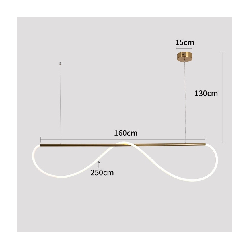 LED Luster na lanku MELECA LED/36W/230V 3000/4000/6000K 160 cm zlatý
