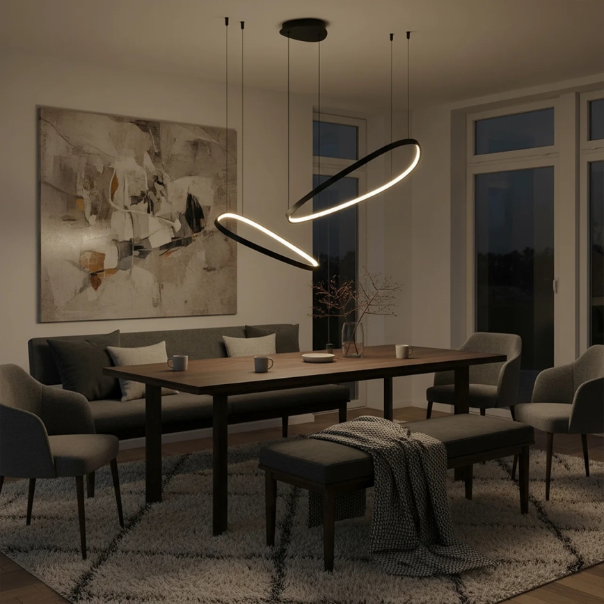 LED luster na lanku MICHELLE LED/48W/230V 4000K čierny