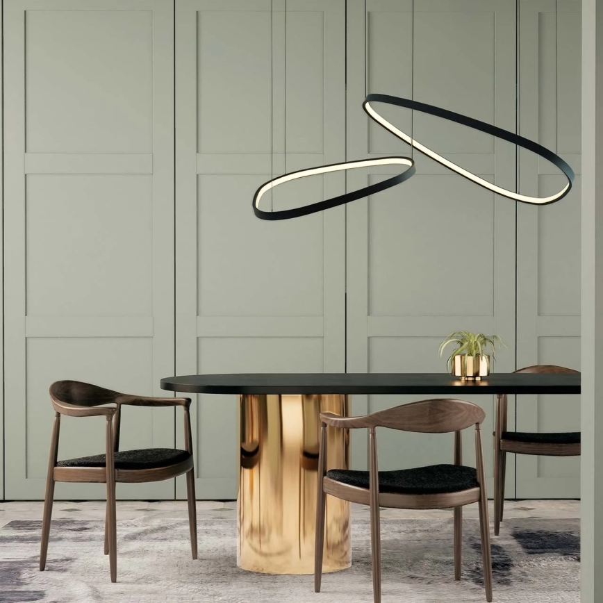 LED luster na lanku MICHELLE LED/48W/230V 4000K čierny