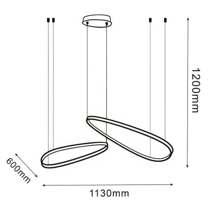 LED luster na lanku MICHELLE LED/48W/230V 4000K čierny