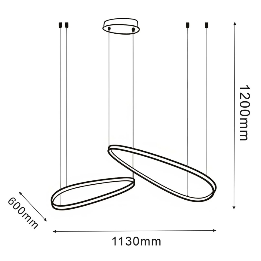 LED luster na lanku MICHELLE LED/48W/230V 4000K čierny