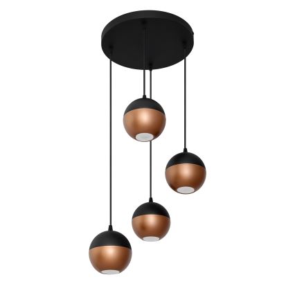 LED Luster na lanku MIDWAY 4xGU10/4,8W/230V čierna/medená