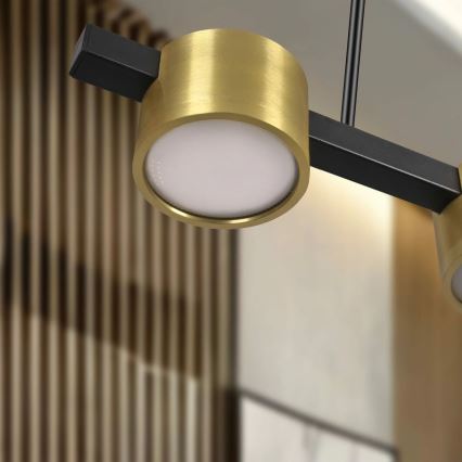 LED Luster na lanku MIRELLA 4xGX53/6W/230V zlatá/čierna