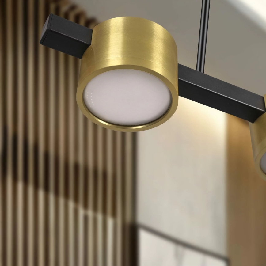 LED Luster na lanku MIRELLA 4xGX53/6W/230V zlatá/čierna
