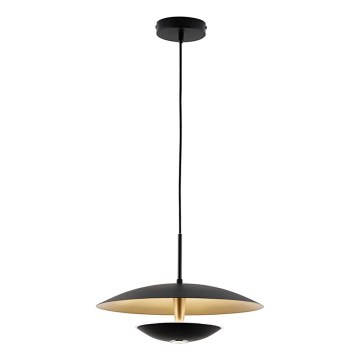 LED luster na lanku MONICA LED/16W/230V čierna/zlatá