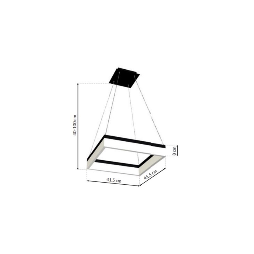LED Luster na lanku NERO 1xLED/32W/230V