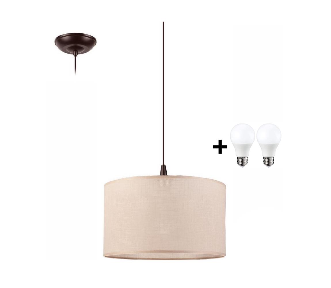 LED Luster na lanku NOEL 1xE27/60W/230V béžová