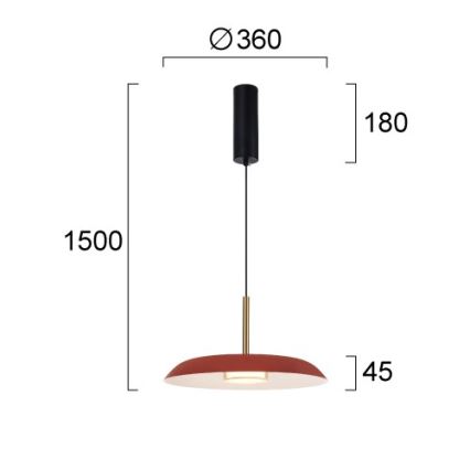 LED luster na lanku NUDO LED/11W/230V 3000/4000/6000K červený